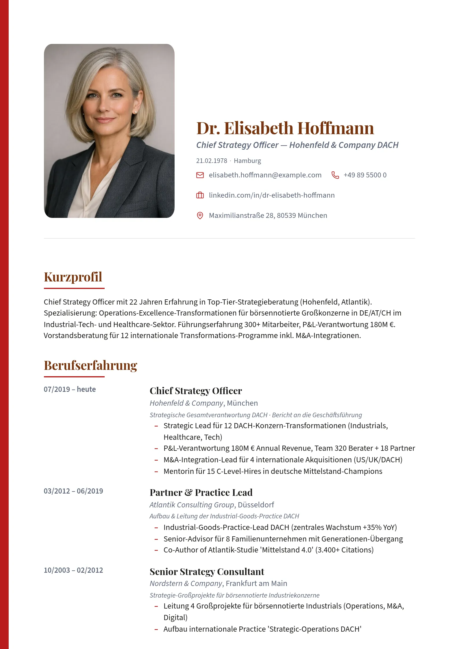 Vorschau der Lebenslauf-Vorlage Executive Editorial — Pull-Quote · Editorial